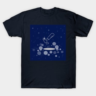 Claw hammer, hammer, tool, repair, work, illustration, night, light, shine, universe, cosmos, galaxy T-Shirt